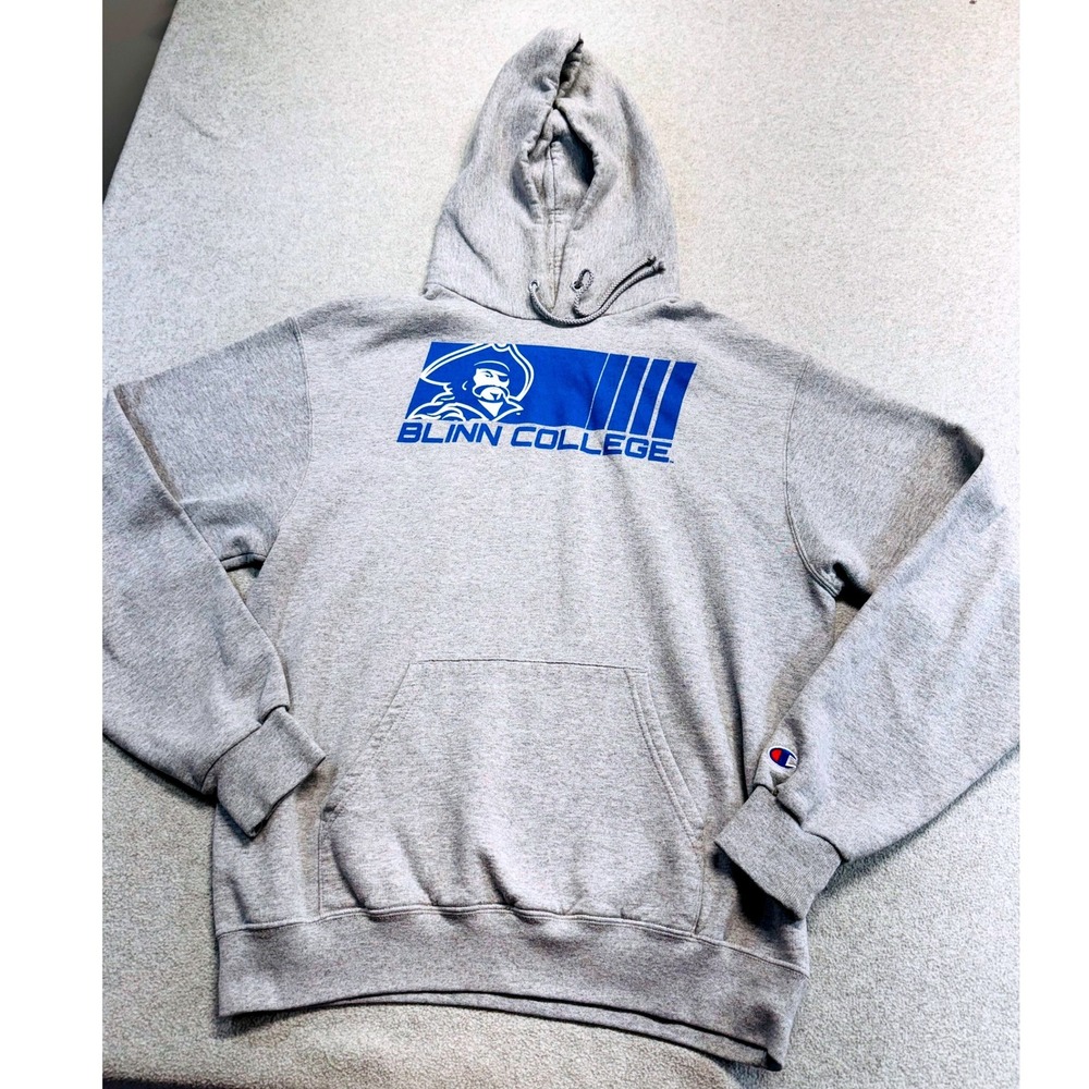 Champion Hoodie Mens L Gray Blinn College Buccaneers Graphic Pullover Streetwear